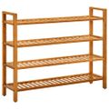 vidaXL Regál na topánky so 4 policami 100x27x80 cm dubový masív
