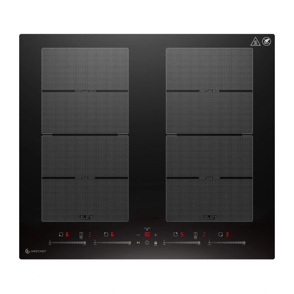 Indukčná varná doska AMZCHEF CE-FS-I74S-FFDD10, 4 varné zóny