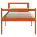 vidaXL Posteľný rám s čelom voskovo hnedý 75x190 cm borovicový masív