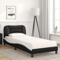 vidaXL Posteľ s matracom Hvar čierno-biela 80x200 cm umelá koža