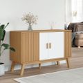 vidaXL Komoda OLDEN, bielo hnedá 114x43x73,5 cm, borovicový masív