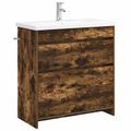 vidaXL Sada kúpeľňového nábytku Dymový dub 81 x 40 x 84,5 cm