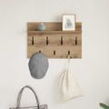 vidaXL Vešiak na stenu Nástenná montáž Remeselný dub 60 x 40 x 12 cm