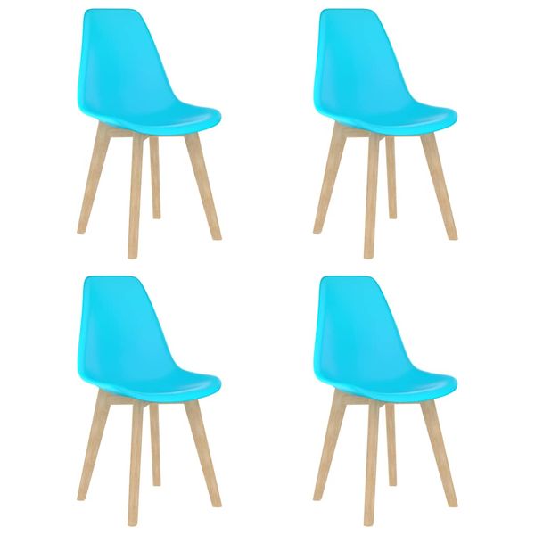 vidaXL Jedálenské stoličky 4 ks, modré, plast