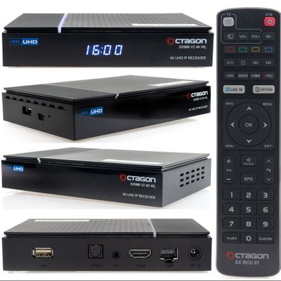 OCTAGON SX988 V2 WL 4K UHD IP 5G Wi-Fi Linux Smart TV, IPTV prijímač OCTAGON SX988 V2 WL 4K UHD IP 5G Wi-Fi Linux Smart TV, IPTV přijímač