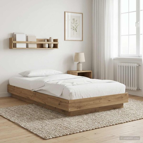 vidaXL Rám postele na podlahe Dub artisan 80 x 210 cm Kompozitné drevo