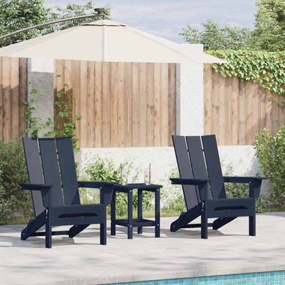 vidaXL Záhradná stolička 3 pcs Námornícka modrá 80.5 x 74.5 x 92 cm