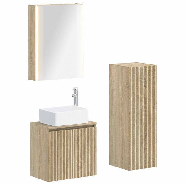 vidaXL Sada kúpeľňového nábytku 4 pcs Dub sonoma