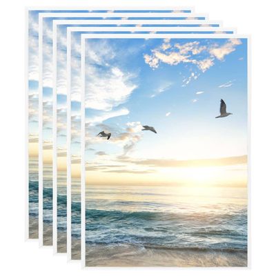 vidaXL Fotorámiky na stôl, koláž 5 ks, biele 18x24 cm, MDF
