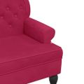 vidaXL Lavička s operadlom vínovo červená 119,5x64,5x75 cm zamat
