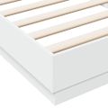 vidaXL Posteľný rám s LED svetlami biely 100x200 cm