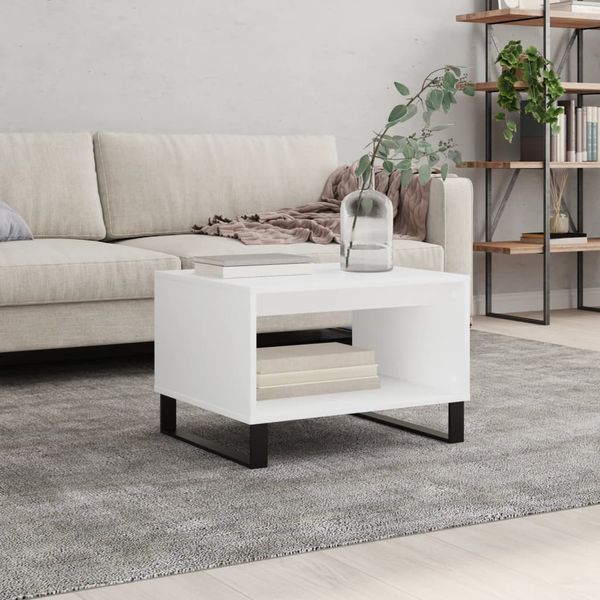 vidaXL Konferenčný stolík biely 60x50x40 cm kompozitné drevo