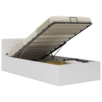 vidaXL Hydraulický posteľný rám+úložný priestor, umelá koža 100x200 cm