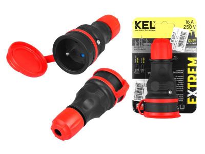 Odolná zásuvka priama KEL ELEK-23547 IP54, 16A/250V hermeticky uzatvárateľná Odolná zásuvka přímá KEL ELEK-23547 IP54, 16A/250V hermeticky uzavíratelná
