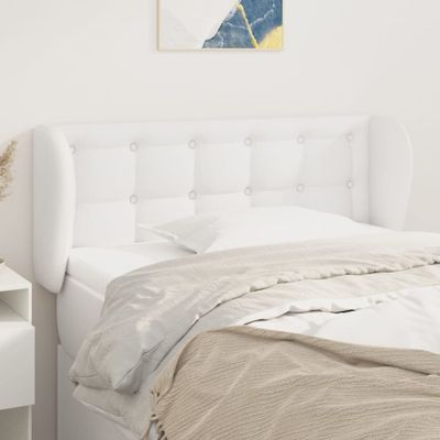 vidaXL Čelo postele so záhybmi biely 93x23x78/88 cm umelá koža