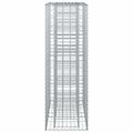 vidaXL Gabiónová vyvýšená posteľ 2 ks 130 x 50 x 150 cm Strieborná