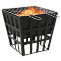 vidaXL 2 v 1 ohnisko a grilom 34x34x48 cm oceľ