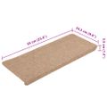 vidaXL Samolepiace nášľapy na schody 15 ks 65x24,5x3,5 cm béžové