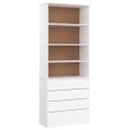 vidaXL TV skrinka so zásuvkami ALTA biela 77x35x186,5 borovicový masív