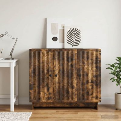 vidaXL Servírovacia skriňa Dymový dub 89 x 34,5 x 80 cm