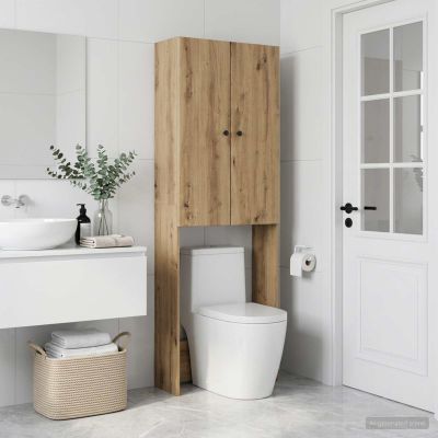 vidaXL Toaletná skriňa BREDA Dub artisan 66 x 25,5 x 190 cm