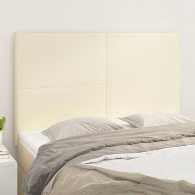 vidaXL Čelo postele krémové 144x5x118/128 cm umelá koža