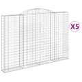 vidaXL Oblúkové gabionové koše 5ks 300x30x200/220cm pozinkované železo