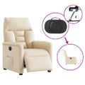 vidaXL Elektrické sklápacie kreslo béžové mikrovláknová tkanina