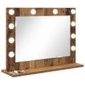 vidaXL Toaletné zrkadlo Staré drevo 60 x 45 x 18 cm Obdĺžnikový