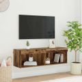 vidaXL Zostava TV skriniek s LED Nástenný Staré drevo 100 x 30 x 30 cm