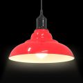 VidaXL Závesná lampa výškovo nastaviteľná E27 lesk červená Ø 31 cm kov