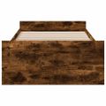 vidaXL Posteľný rám so zásuvkami dymový dub 75x190 cm kompozitné drevo