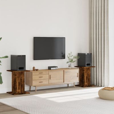vidaXL Stojany na reproduktor 2ks dymový dub 30x30x60 cm kompoz. drevo