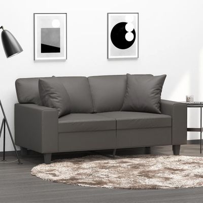 vidaXL Dekoratívne vankúše 2 ks sivé 40x40 cm umelá koža