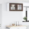 vidaXL Nástenný sklenený kabinet LUCCA Hnedý dub 80 x 31 x 40 cm