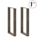 vidaXL Nohy barového stola v tvare U, 2 ks, prírodná oceľ, 50 x (90-91) cm, oceľ
