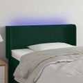 vidaXL Čelo postele s LED tmavozelené 103x16x78/88 cm zamat