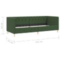 vidaXL Pohovka s USB tmavozelená látková 90x200 cm