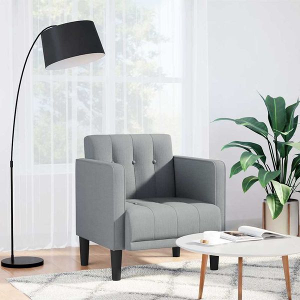 vidaXL Rozkladacia pohovka s podrúčkami, svetlosivá, 53 cm, látková