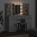 vidaXL Súprava toaletného stolíka s LED 3 ks Betónová šedá