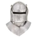 vidaXL Stredoveká rytierska prilba pre LARP starožitná replika strieborná oceľ