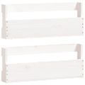 vidaXL Nástenné stojany na topánky 2 ks biele 59x9x23 cm borovica