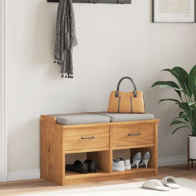 vidaXL Lavica do predsiene SANDNES 87x40x50 cm borovicový masív