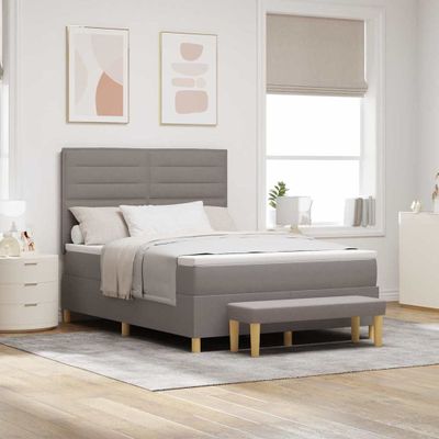 vidaXL Posteľ s pružinovým rámom Sivohnedá 200 x 140 cm látka