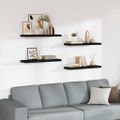 vidaXL Plávajúce nástenné police 4 ks, čierne 80x23,5x3,8 cm, MDF