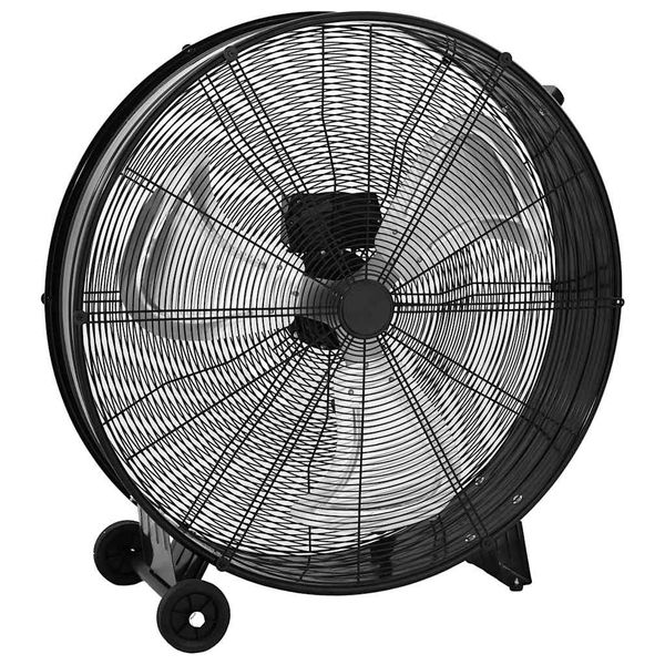 vidaXL Priemyselný bubnový ventilátor 77 cm 187,7 W, čierny