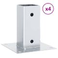 vidaXL Podnože stĺpikov štvorcové 4 ks Strieborná 61x61 mm