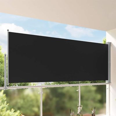 vidaXL Zaťahovacia bočná markíza na terasu 140x300 cm, čierna