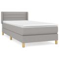 vidaXL Posteľný rám boxsping s matracom bledosivý 80x200 cm látka