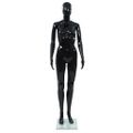 vidaXL Dámska figurína, sklenený podstavec, lesklá čierna 175 cm
